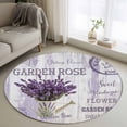 thumbnail image 1 of Purple Lavender Round Area Rug 3.3Ft Washable Circle Rugs for Dining Room Table, Vintage Farmhouse Rustic Floral Wooden Grain Non-Slip Carpet Floor Mats Indoor Outdoor Carpet Runner Home Decor, 1 of 8