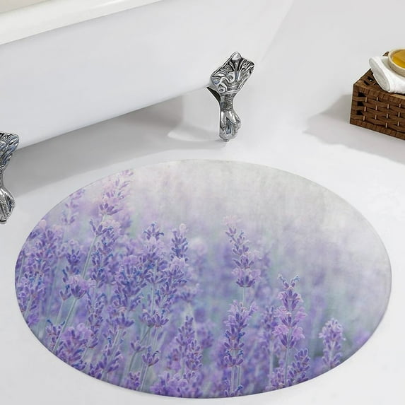 Purple Lavender Round Carpet Circle Rug Outdoor Patio Area Rug Washable Large Area Rugs Hallway Room Decor Fitness Mats