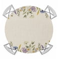 thumbnail image 1 of Purple Lavender Round Tablecloth for 36-44 Inch Tables,Fitted Table Cover with Elastic Edge,Spring Rustic Wildflowers Botanical Beige Waterproof Outdoor Table Cloth Protector for Patio Garden Dinner, 1 of 9