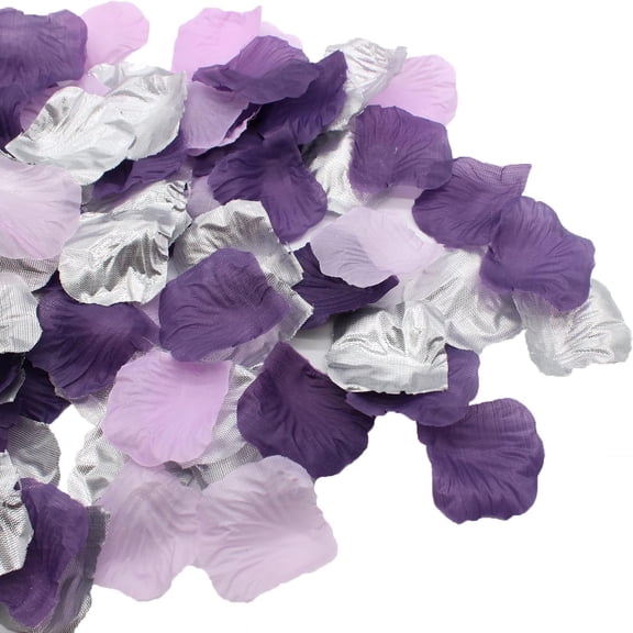 Purple Lavender Silver Silk Rose Petal Violet Lilac Artificial Flower Petal for Wedding Basket Aisle Runner Scatter Table Party Confetti Decoration