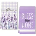 thumbnail image 1 of Purple Lavender Spring Kitchen Towels Dish Towels Set of 2,Bless This Home Sign Hand Towels 18x26 Inch Drying Dishcloth,Farmhouse Home Seasonal Spring Decorations AD288, 1 of 6