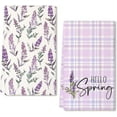thumbnail image 1 of Purple Lavender Spring Kitchen Towels Dish Towels Set of 2,Hello Spring Sign Hand Towels 18x26 Inch Drying Dishcloth,Farmhouse Home Seasonal Spring Decorations AD285, 1 of 6