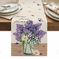 thumbnail image 1 of Purple Lavender Table Runner - 70 Inch Long, Kitchen Dining Table Runner Dresser Scarves, Spring Floral Daisy Butterfly Leaves Beige Farmhouse Decor for Coffee Tables Wedding Party Banquet, 1 of 8