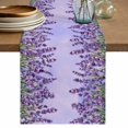 thumbnail image 1 of Purple Lavender Table Runner, Spring Watercolor Wild Flowers Plant Washable Cotton Linen Table Runners 60 Inches Long, Dresser Scarf Runner for Coffee/TV Stands/Kitchen/Cabinets 13''x60'', 1 of 9