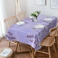 thumbnail image 1 of Purple Lavender Tablecloth for Rectangle/Oval Table 60 x 84 Inch Fabric Waterproof Cover Flower Spring Painting Style Washable Cloth Kitchen Dinning Wedding Party Tabletop Decorative, 1 of 6