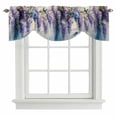 thumbnail image 1 of Purple Lavender Tie Up Valance Curtains for Windows, Kitchen Curtains Window Shades, Butterfly Flower Abstract Brush Artwork Light Filtering Roman Curtain Valances for Bedroom/Bathroom/Cafe 42"x18", 1 of 9