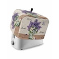 thumbnail image 1 of Purple Lavender Toaster Cover 2 Slice, Small Kitchen Appliance Covers, Spring Floral Daisy Butterfly Leaves Beige Toaster Oven Cover with Loop, Bread Machine Cover Polyester Dust Cover Protection, 1 of 4