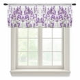 thumbnail image 1 of Purple Lavender Valance Curtains for Kitchen/Living Room/Bathroom/Bedroom Window, Rod Pocket Small Topper Half Short Window Curtains Voile Sheer Scarf, Farmhouse Pastoral Botanical Floral 54"x18", 1 of 8