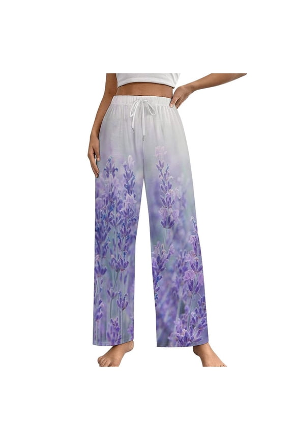 Purple Lavender Women's Pajamas Pajama Pants Women's Sleepwear Lounge Sleep Bottoms Stretch with Pockets