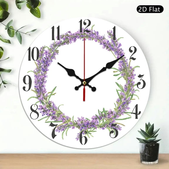 Purple Lavender Wood Wall Clock, Purple Lavender Print, Wall hanging decor Wall Decor for Linving Room - Home Purple Lavender