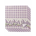 thumbnail image 1 of Purple Lavenders Cloth Napkins Set of 4 Reusable Dinner Napkins, Spring Floral Plaid Farmhouse Rustic Cocktail Napkin Washable Table Napkins for Wedding/Holiday Party/Baby Shower 20"x20", 1 of 7