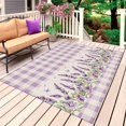 thumbnail image 1 of Purple Lavenders Outdoor Rug 4x6 Ft, Non Slip Washable Area Rug, Spring Floral Plaid Farmhouse Rustic Patio Rugs Carpet Runner, Large Floor Mat for Indoor/Outdoor Deck Porch Camping, 1 of 8