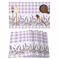 thumbnail image 1 of Purple Lavenders Placemats Set of 8, Spring Floral Plaid Farmhouse Elegant Placemats for Dining Table, Place Mats for Kitchen Tabletop, Waterproof Wipeable Dining Table Mats Set, 1 of 9