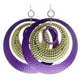 thumbnail image 1 of Purple Layered Disc Dangle Earrings Gold-Tone, 1 of 2