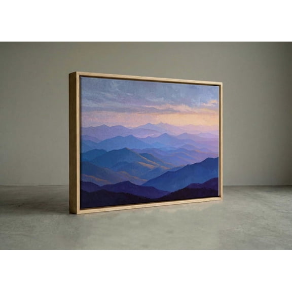 Purple Layered Mountains Pastel Sunset Scenic Wall Art Unframed Paper Print