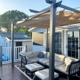 thumbnail image 1 of Purple Leaf 10' x 10' Beige Aluminum Pergola, Retractable Canopy, 1 of 12