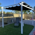 thumbnail image 1 of Purple Leaf 157.4" x 118" x 90.5" Gray Aluminum Pergola, Retractable Canopy with Adjustable Shade, 1 of 17