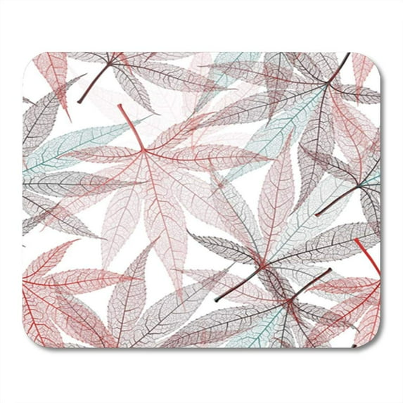 Purple Leaf Autumn Maple Leaves Pattern Red Realistic Vein Abstract Mousepad Mouse Pad Mouse Mat 9x10 inch