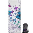thumbnail image 1 of Purple Leaf Butterfly Pattern Hot Yoga Mat Towel Non Slip for Hot Yoga - Quick-Drying Yoga Mat Cover with 4 Corner Pockets with Travel Bag - Hot Yoga Towel Non Slip 70"x26", 1 of 6