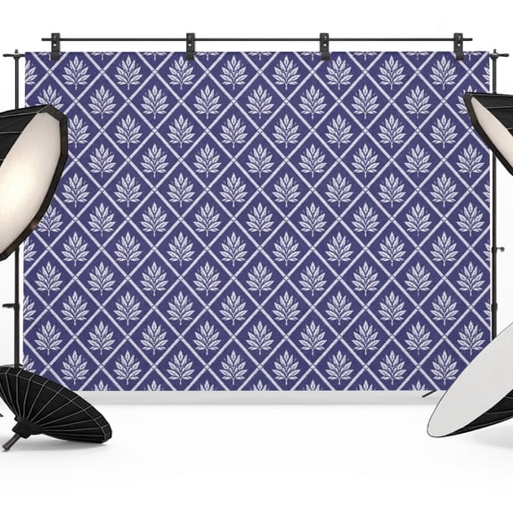 Purple Leaf Grid Backdrops for Photography, Country Farmhouse Minimalist Plaid Checkered Fabric Photo Background Sturdy Studio Props for Photo Studio, Video Recording, Booth & Photoshoot 7x5ft