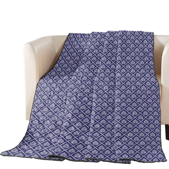 Purple Leaf Grid Quilted Comforters Cooling Blanket California King Size, Country Farmhouse Minimalist Plaid Checkered Cold Comfort for Hot Sleepers Lightweight Air Conditioning Quilt Blanket for Bed