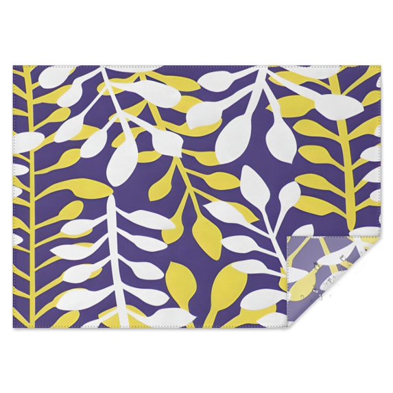 Purple Leaf Pattern Rectangle Tablecloth 60"x84",Waterproof Polyester Rectangle Table Cloth, Wipeable Spillproof Polyester Tablecloth for Dining, Camping, Indoor and Outdoor
