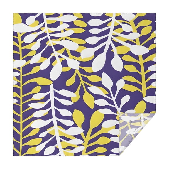 Purple Leaf Pattern Square Tablecloth,Waterproof Square Table Cover,Wipeable Spillproof Washable Table Cover for Home Kitchen Party Decor 42"X42"(107x107cm)