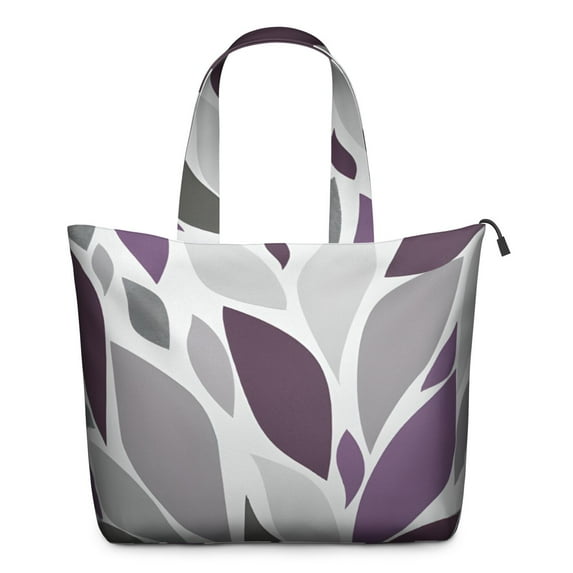 Purple Leaf Pattern Travel Tote Bags for Women Carry On,Large Weekender Bags for Women Travel,Multi Functional Duffle Bag for Work,Shopping,Sports