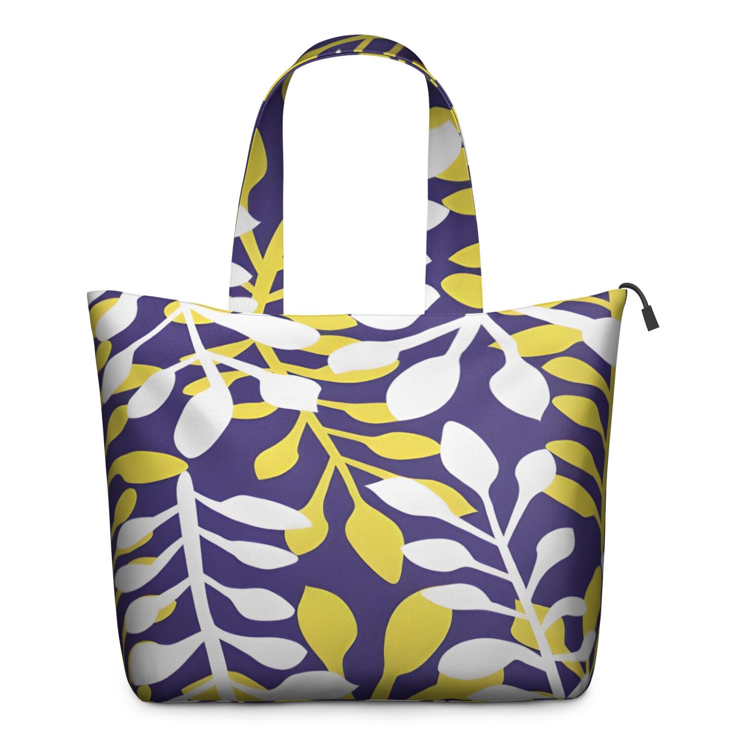 Purple Leaf Pattern Travel Tote Bags for Women Carry On,Large Weekender Bags for Women Travel,Multi Functional Duffle Bag for Work,Shopping,Sports