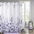 thumbnail image 1 of Purple Leaf Shower Curtain, Lavender Watercolor Eucalyptus Leaves Botanical Plants Bathroom Curtain Waterproof Fabric Machine Washable with Hooks, 72" Wx72 L, 1 of 6