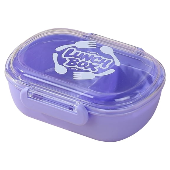 Purple Leakproof Bento Box, Plastic Fruit Salad Container For Work, Secure Snack Tiffin