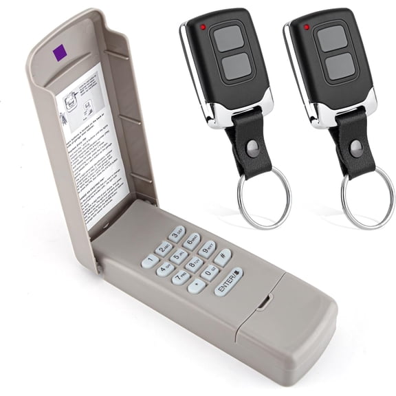 Purple Learn Button 377LM Wireless Keypad 371LM 373LM Keyring Remote Control Compatible with Liftmaster Chamberlain Craftsman 139.53753 139.53985D 950CD Garage Door Opener 315Mhz Security +