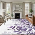 thumbnail image 1 of Purple Leaves Area Rug 6x9 Washable Rug Non Slip Summer Botanical Large Area Rug Soft Stainresistant Indoor Floor Carpet for Living Room Bedroom Home Office Dining Room Nursery, 1 of 8