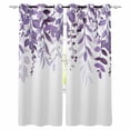 thumbnail image 1 of Purple Leaves Blackout Curtains for Bedroom Living Room Darkening Curtains 90 Inch Summer Botanical Black Out Window Curtain Privacy Thermal Insulated Window Treatment Grommet Drapes 52"x90"x2, 1 of 9