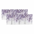 thumbnail image 1 of Purple Leaves Curtain Valances for Windows, Kitchen Valance Window Treatments Panel 2 Pack, Summer Botanical Rod Pocket Short Curtains for Bathroom Bedroom 42 x 18 Inch, 1 of 8