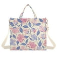 thumbnail image 1 of Purple Leaves Flowers Corduroy Tote Bag Handbag Large Messenger Bag Shoulder Crossbody Zipper Bag Purse, 1 of 8