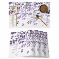 thumbnail image 1 of Purple Leaves Placemats Set of 12, Summer Botanical Placemats for Dining Table, Place Mats for Kitchen Tabletop, Waterproof Wipeable Dining Table Mats Set, 1 of 9