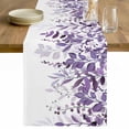thumbnail image 1 of Purple Leaves Table Runner - 120 Inch Long Summer Botanical Cotton and Linen Blended Dress Scarves Farmhouse Table Runner for Kitchen Dining, Coffee Table, 13" x 120", 1 of 8