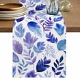 thumbnail image 1 of Purple Leaves Table Runner, Spring Plants Rustic Botanical Country Washable Cotton Linen Table Runners 36 Inches Long, Dresser Scarf Runner for Nightstand/End Tables/Round Tables 13''x36'', 1 of 9