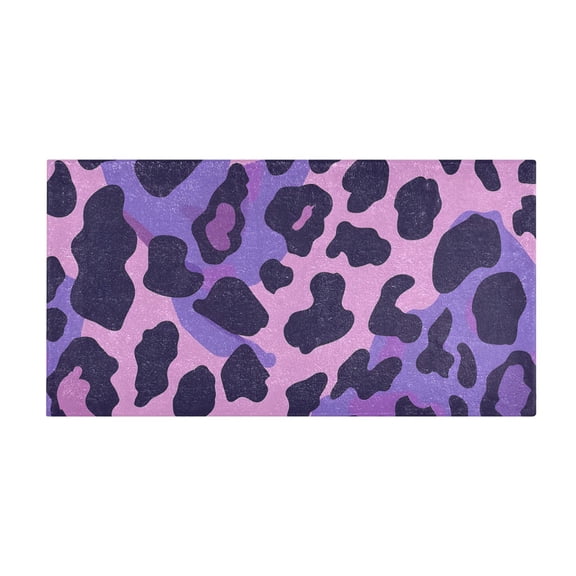 Purple Leo Skin Texture Bath Mat 39x20 Inch Soft Absorbent Non-Slip Plush Bathroom Rug for Floor