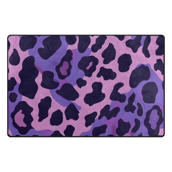 Purple Leo Skin Texture Memory Foam Area Rug 31"x20" Non Slip, Absorbent, Fade Proof for Living Room, Bedroom, Office