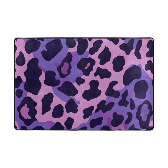 Purple Leo Skin Texture Rug 36x24in Memory Foam Absorbent Non Slip Plush for Bathroom Kitchen Entryway
