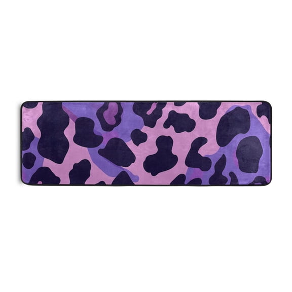 Purple Leo Skin Texture Runner Rug 24x72 Inch Cushioned Non Slip Soft Absorbent Floor Mat