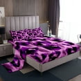 thumbnail image 1 of Purple Leopard Bed Sheets Set Twin for Girls,Romantic Cheetah Print Sheet Set for Women,Indian Leopard Sheets,Wild Animal Flat Fitted Sheet with 1 Pillowcase Home Room Decor, 1 of 5