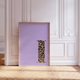 Leopard Print Monogram Purple Leopard Letter I Wall Art Print, Preppy Animal Monogram And ...