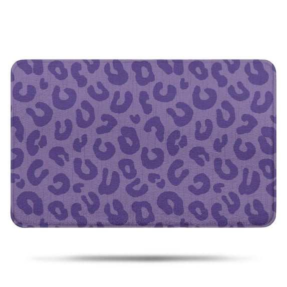 Purple Leopard Print Bathroom Rugs Mat,Non Slip Microfiber Bathroom Rug,Rubber Backing,Soft Bathroom Mats for Bathroom Floor,Tub and Shower,17x27in(43x68cm)