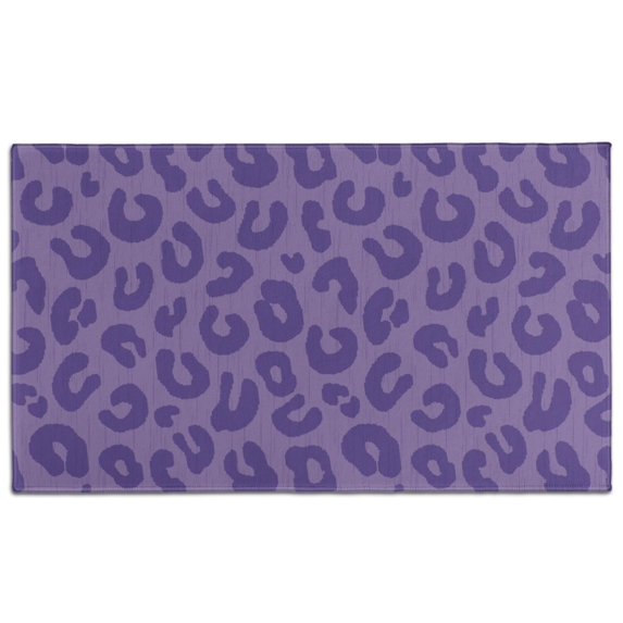 Purple Leopard Print Door Rugs,Washable Non Slip Door Mats Indoor,Decorative Door Mats,Entry Mat Indoor for Entrance,Bedroom,Kitchen,Bathroom,17"x30"