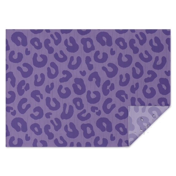 Purple Leopard Print Rectangle Tablecloth 60"x84",Waterproof Polyester Rectangle Table Cloth, Wipeable Spillproof Polyester Tablecloth for Dining, Camping, Indoor and Outdoor