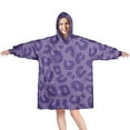 thumbnail image 1 of Purple Leopard Print Wearable Oversized Blanket,Wearable Blanket Hoodie for Adults,Cozy Hooded Blankets with Super Pockets,Super Warm Fuzzy Pullover for Women & Men, 1 of 6