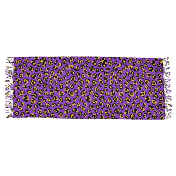 Purple Leopard Print Women's Cold Weather Scarves Lightweight Warm Fashion Scarves, Breathable 86.6''x30.7''
